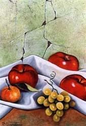 Peinture intitulée "Fruits" par Betty Savastano, Œuvre d'art originale