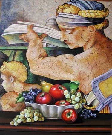 Peinture intitulée "la Fresque" par Betty Savastano, Œuvre d'art originale, Huile