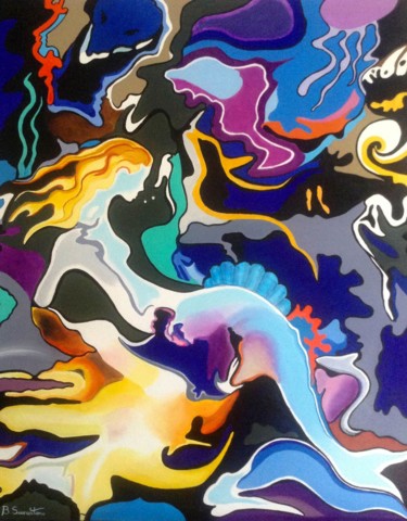 Peinture intitulée "Sirene" par Betty Savastano, Œuvre d'art originale, Huile
