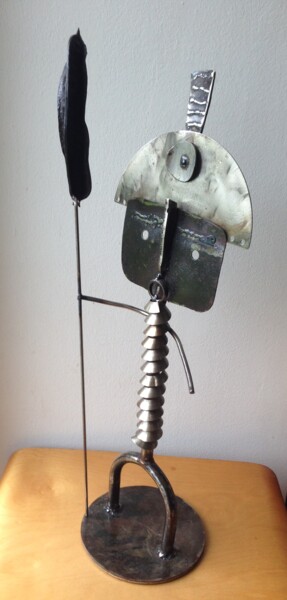 Sculpture titled "Guerrier Banbara" by Béatrice Choury, Original Artwork, Metals