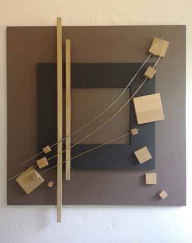Sculpture titled "Tableau volumes "In…" by Béatrice Choury, Original Artwork, Metals