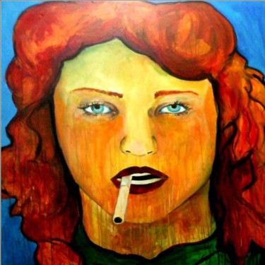 Painting titled "Cig" by Betzi Pipis, Original Artwork, Oil