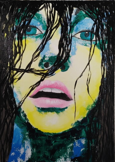 Peinture intitulée "Face A" par Bev Smith Martin, Œuvre d'art originale, Acrylique