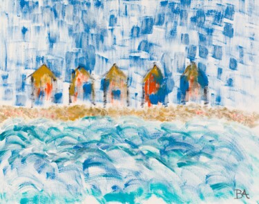 Painting titled "Life is a beach" by Beverly Alt, Original Artwork, Acrylic Mounted on Wood Stretcher frame