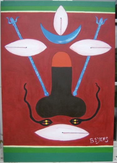 Peinture intitulée "Regard de Shiva sui…" par Bey, Œuvre d'art originale