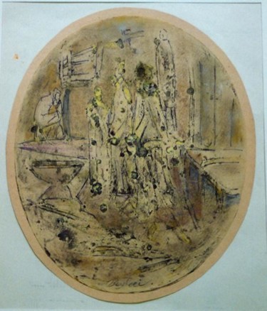 Painting titled ""Mémoire de la pier…" by Abol, Original Artwork, Oil
