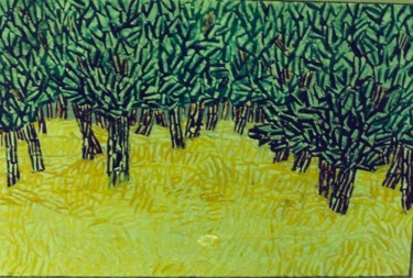 Peinture intitulée "Les Arbres n° 2" par Abol, Œuvre d'art originale, Autre