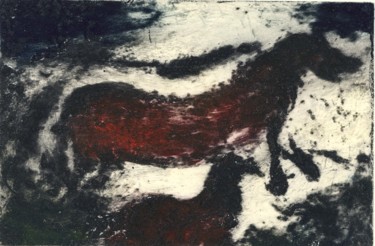 Peinture intitulée ""Hommage à Lascaux"" par Abol, Œuvre d'art originale