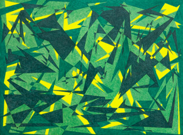 Pittura intitolato "Green" da Natalia Bezpalchenko, Opera d'arte originale, Acrilico Montato su Telaio per barella in legno