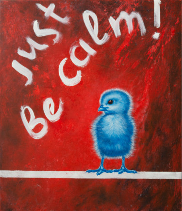 Картина под названием "Just be calm!" - Natalia Bezpalchenko, Подлинное произведение искусства, Акрил Установлен на Деревянн…