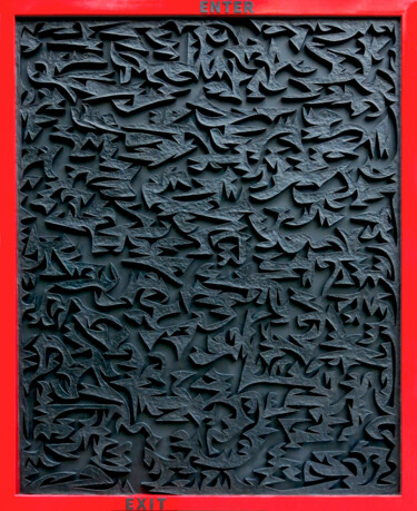 Sculpture titled "Black labyrinth" by Natalia Bezpalchenko, Original Artwork, Paper maché