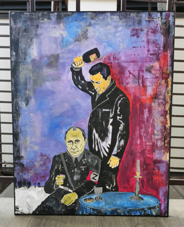 Malerei mit dem Titel "Stirlitz & Putin" von Igor Bezrodnov, Original-Kunstwerk, Acryl