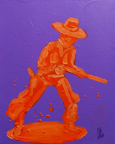 Peinture intitulée "Plastic cowboy purp…" par Bf, Œuvre d'art originale, Acrylique