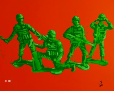 Peinture intitulée "PLASTIC WAR" par Bf, Œuvre d'art originale, Acrylique