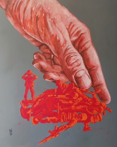 Peinture intitulée "Plastic War Red" par Bf, Œuvre d'art originale, Acrylique