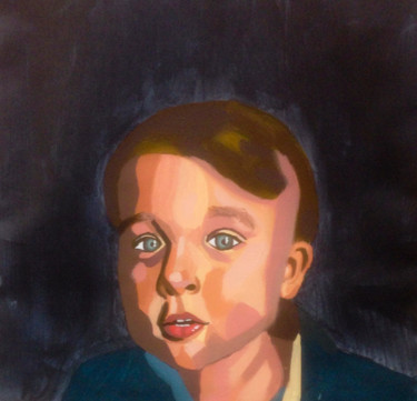 Painting titled "Portrait Enfant" by Baptiste Gamus, Original Artwork, Acrylic