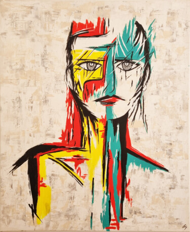 Malarstwo zatytułowany „Bowie” autorstwa Bg Créations, Oryginalna praca, Akryl Zamontowany na Drewniana rama noszy