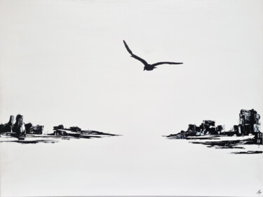 Malarstwo zatytułowany „Départ en mer” autorstwa Bg Créations, Oryginalna praca, Akryl Zamontowany na Drewniana rama noszy