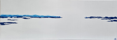 Painting titled "Horizon bleu" by Bg Créations, Original Artwork, Acrylic Mounted on Wood Stretcher frame