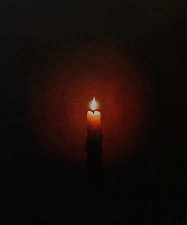 Painting titled "The Candle - La Bou…" by Barry Gray, Original Artwork, Acrylic