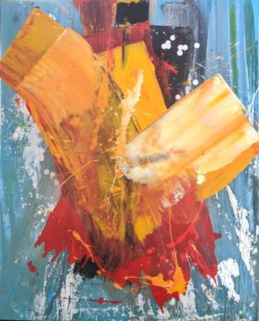 Malerei mit dem Titel "Explosion Céleste" von Bguerin, Original-Kunstwerk, Acryl Auf Keilrahmen aus Holz montiert