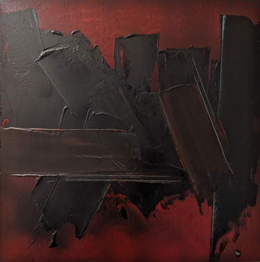 Painting titled "Soulages, etc..." by Bguerin, Original Artwork, Acrylic Mounted on Wood Stretcher frame