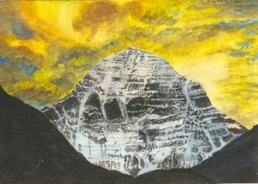Painting titled "Mount Kailash at Su…" by Bhagvati Nath, Original Artwork, Other