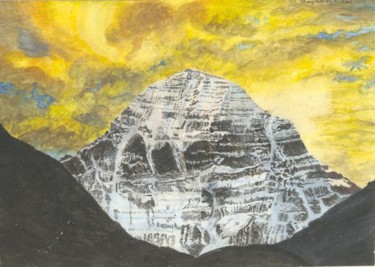 Painting titled "Mount Kailash at Su…" by Bhagvati Nath, Original Artwork, Other