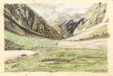 Painting titled "The Snowline" by Bhagvati Nath, Original Artwork, Other