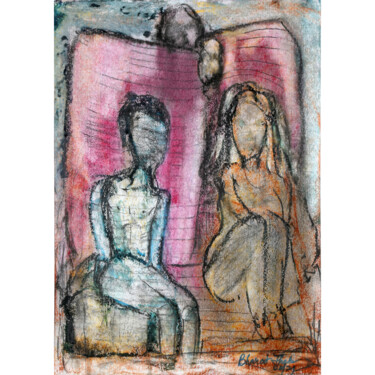 Σχέδιο με τίτλο "Alone Together | Si…" από Bharat Thakur, Αυθεντικά έργα τέχνης, Ακρυλικό