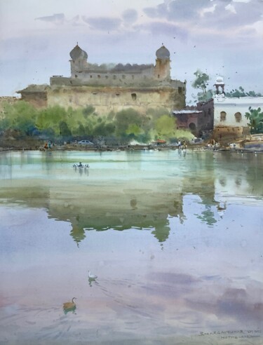 Pintura titulada "Motiya Talab, Bhopal" por Bhargavkumar Kulkarni, Obra de arte original, Acuarela