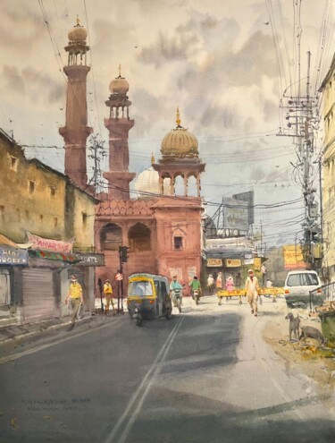 Pintura intitulada "Lanes of Bhopal 2" por Bhargavkumar Kulkarni, Obras de arte originais, Aquarela