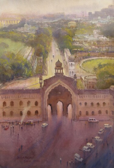 Malerei mit dem Titel "Royal Lakhnow" von Bhargavkumar Kulkarni, Original-Kunstwerk, Aquarell