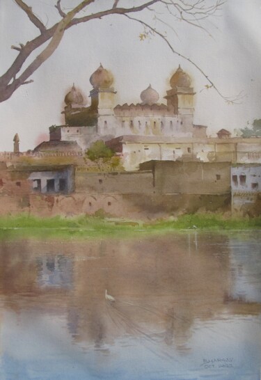 Painting titled "Bhopal winter" by Bhargavkumar Kulkarni, Original Artwork, Watercolor