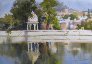 Painting titled "Soft reflection" by Bhargavkumar Kulkarni, Original Artwork, Watercolor