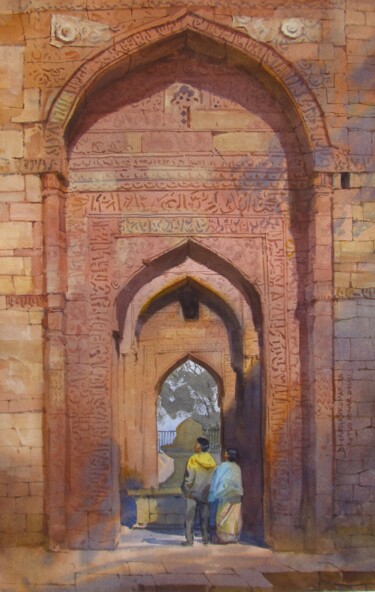 Pintura titulada "Royal Heritage, Del…" por Bhargavkumar Kulkarni, Obra de arte original, Acuarela