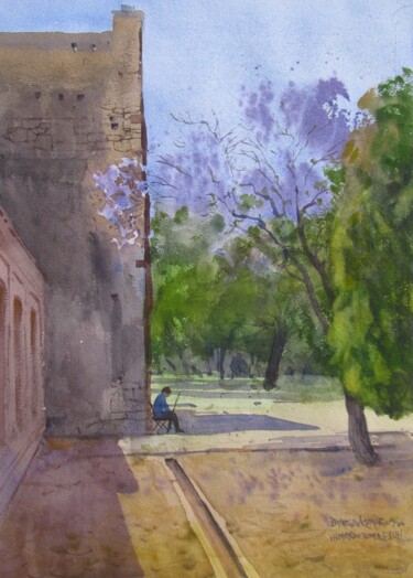 Malarstwo zatytułowany „Gardens of Delhi” autorstwa Bhargavkumar Kulkarni, Oryginalna praca, Akwarela