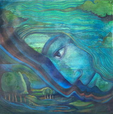Malerei mit dem Titel "Gaze- "Wonderful Wo…" von Bharti Sharma Nautiyal, Original-Kunstwerk, Öl