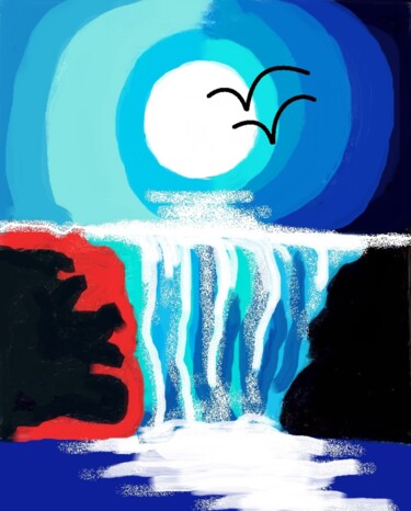 Digitale Kunst mit dem Titel "DREAMY NIGHT" von Bhaswati Bishoi, Original-Kunstwerk, Digitale Malerei