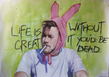 “David in his favorite movie, Gummo" Peinture intitulée "“David in his favor…" par Bianca Kis, Œuvre d'art originale, Acrylique