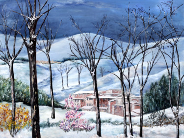 Pittura intitolato "Paesaggio invernale" da Bianca Vivarelli, Opera d'arte originale, Acrilico