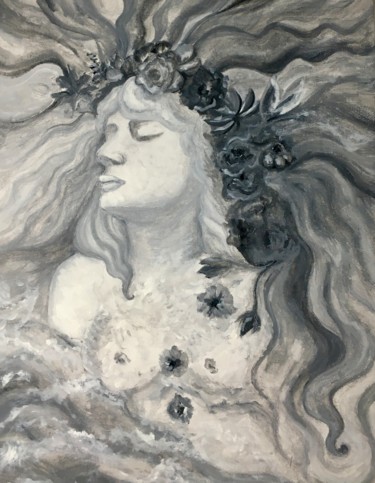 Painting titled "Ophelia" by Bianca Cotea, Original Artwork, Acrylic