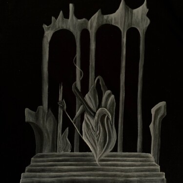 Arte textil titulada "Inferno" por Bianca Cotea, Obra de arte original, Tela