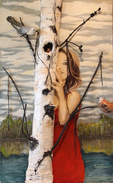 Peinture intitulée "La cachette.2023" par Robert Blanchette, Œuvre d'art originale, Huile