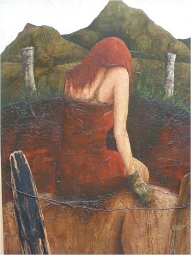Painting titled "la-fermiere.jpg" by Robert Blanchette, Original Artwork
