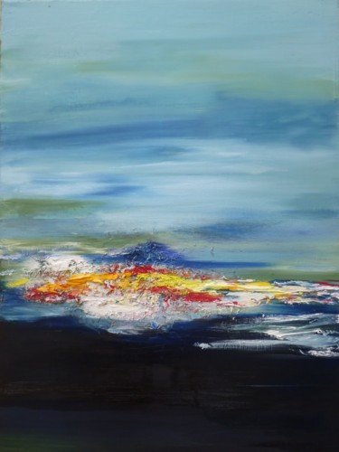 Peinture intitulée "Paysage incertain" par Brigitte Bibard-Guillon, Œuvre d'art originale, Acrylique