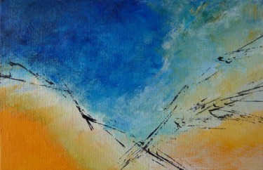 Painting titled "paysage 9" by Brigitte Bibard-Guillon, Original Artwork, Acrylic