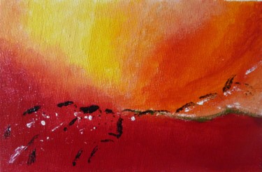 Painting titled "paysage 5" by Brigitte Bibard-Guillon, Original Artwork, Acrylic