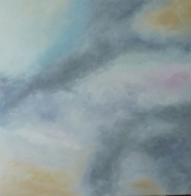 Painting titled "Dans les nuages" by Brigitte Bibard-Guillon, Original Artwork, Oil Mounted on Wood Stretcher frame