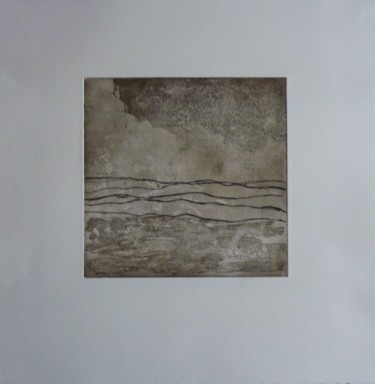 Printmaking titled "Horizons bruns" by Brigitte Bibard-Guillon, Original Artwork, Etching